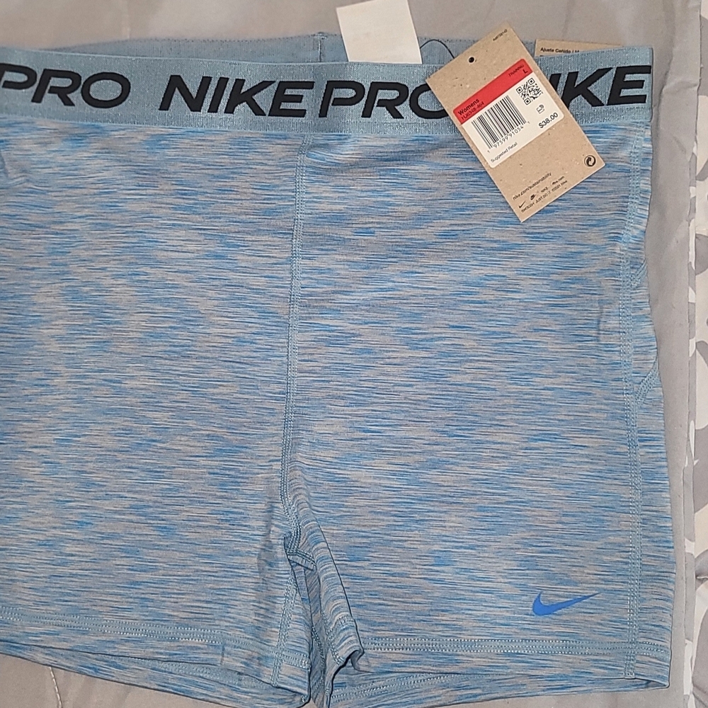 Nike Pro Heathered Blue Shorts